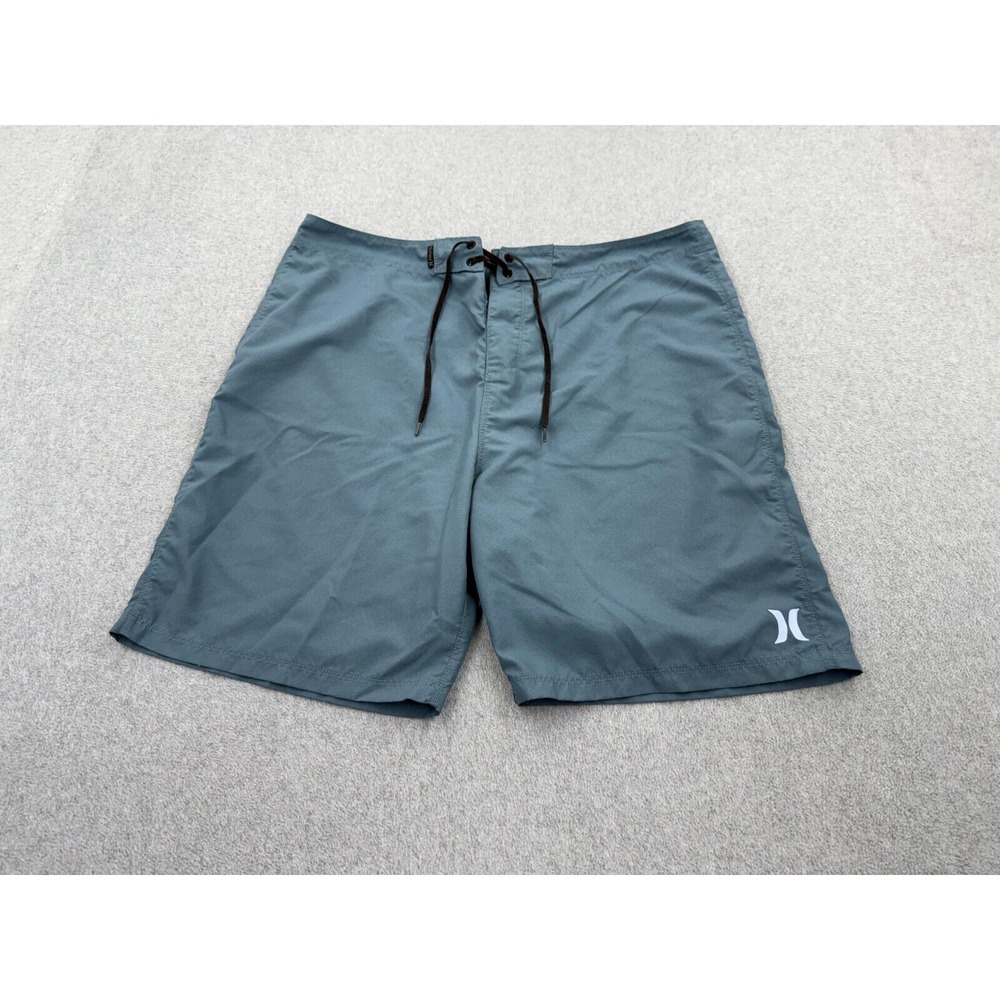 Hurley Shorts Mens 38 Blue Light Weight Drawstring Hybrid Swimming Performance